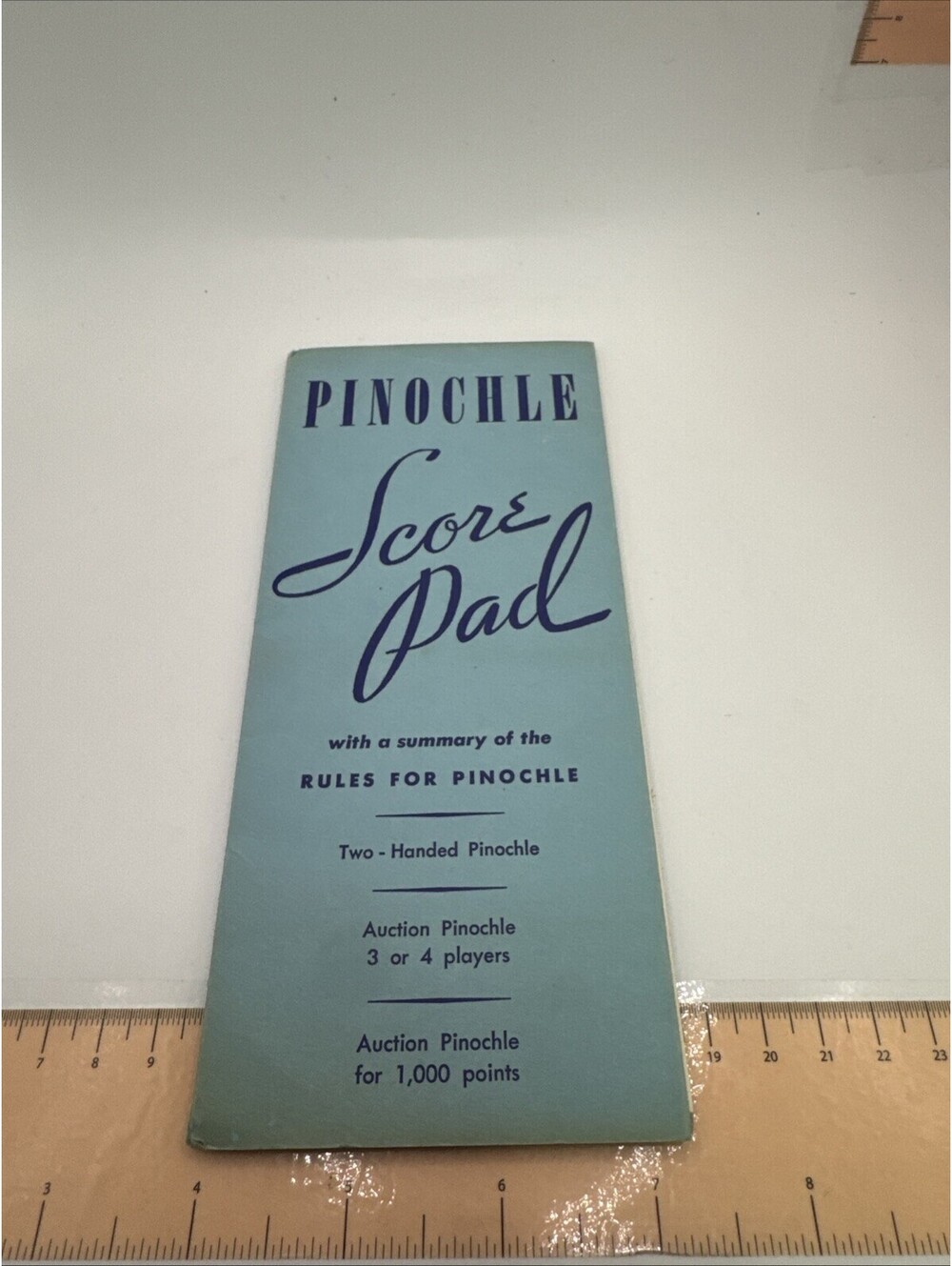 Heines House Publishing Co. • VINTAGE PINOCHLE SCORE PAD WITH RULES